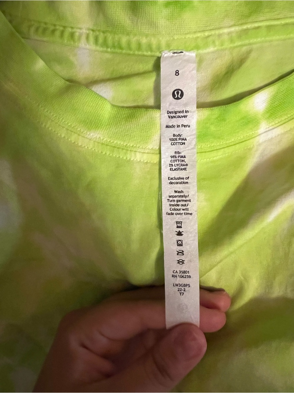 Lululemon All Yours Cropped tie Dye tee shirt - Picture 4 of 4